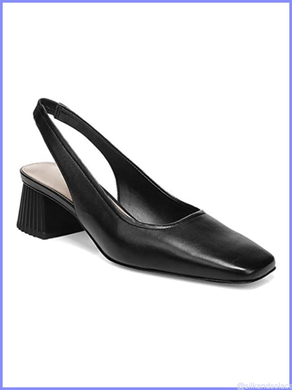 Slingback Low Chunky Heels Pumps Closed Square Toe Block Heel Slip On Dress